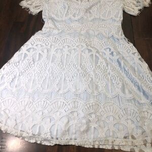 Xhilaration White and Blue Lace Kids Dress